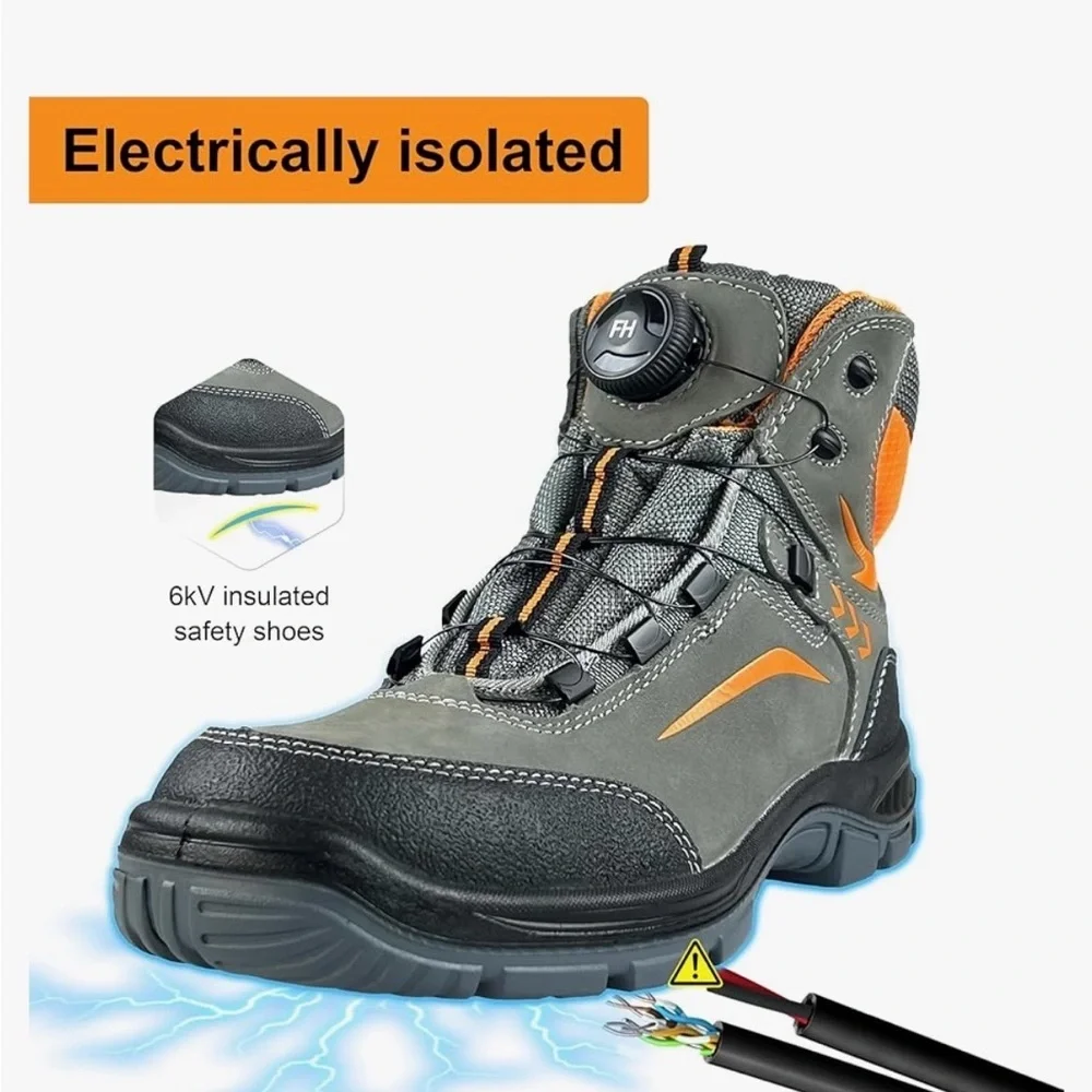 Men's Women's Waterproof Work Boots, Composite Toe Safety Boots for M 7.5 W9